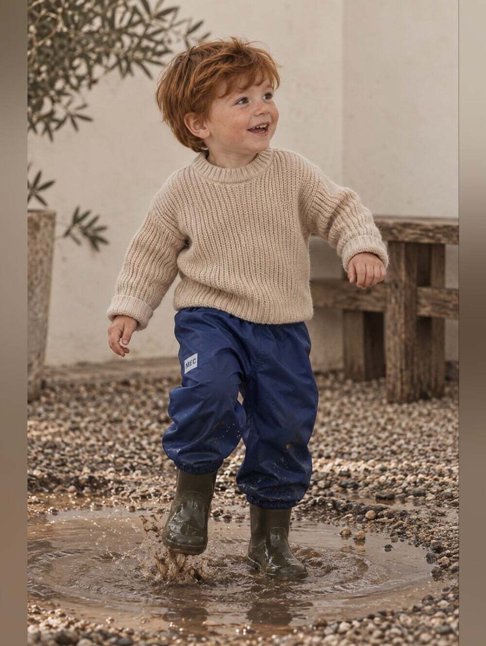 MEC Baby Rain Pants 24M Blue Waterproof Nylon Outdoor Shell Mud Pants